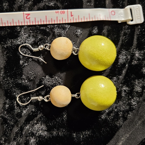 Lightweight Wood Bead Earrings - Picture 3 of 3